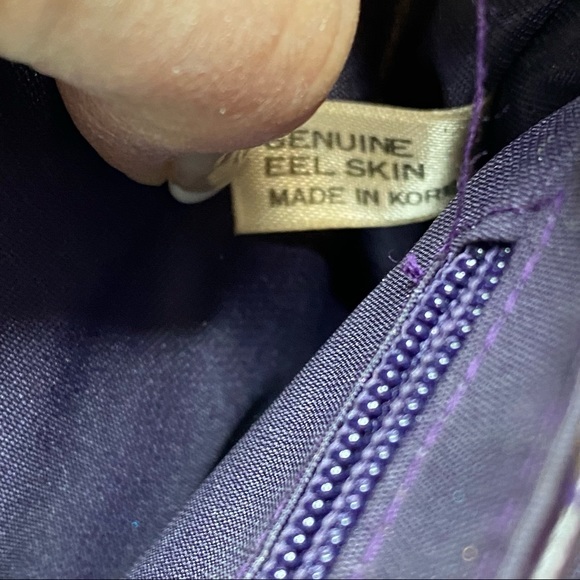 Lee Sands Genuine Eel Skin Shoulder Bag Purse Designer RARE - Picture 15 of 16